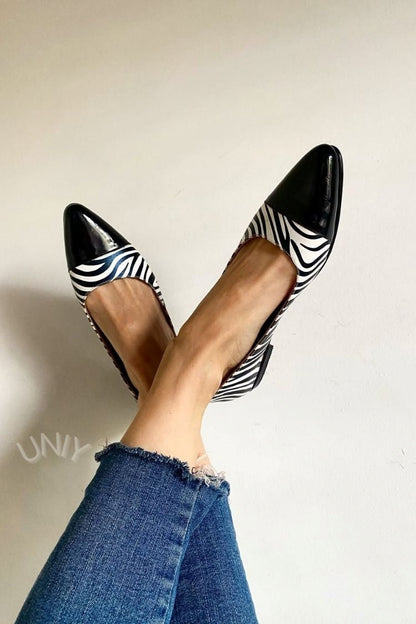 Elegant Zebra Print Pointed Toe Casual Flats [Pre Order]